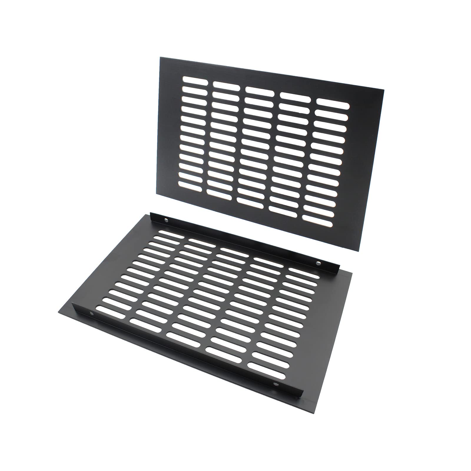 Photo 1 of 2PCS Air Vent Register, TTZEZE Aluminium Alloy Ventilation Grille Rectangle Metal Louvered Grill Cover for Wardrobe Stove Shoes Cabinet Sink Kitchen Bathroom Side Wall Ceiling and Floor Exhaust Vent