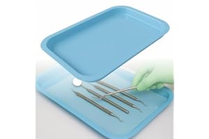BAOZENP Dental Procedure Tray - Autoclavable Flat Instrument Organizer for Clinics, Labs, and Offices, Reusable, 9" L x 7" W x 1" H (1, Blue)