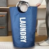 Armo Home 90L Large Laundry Basket Foldable Collapsible Blue view 2