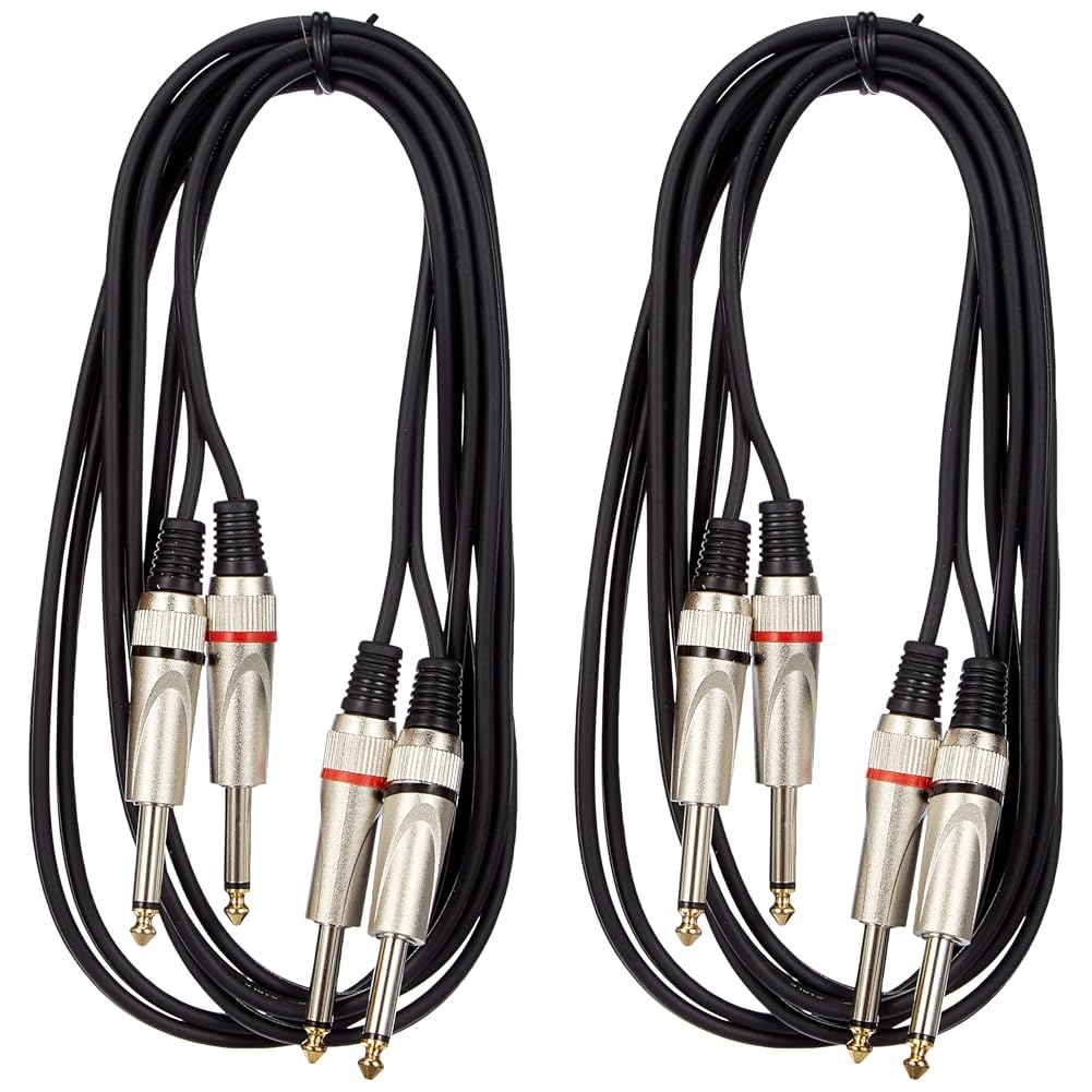 Stagg STC3P Phone Plug - Phone Plug Audio Twin Cable - 3m (Pack of 2) — image 1