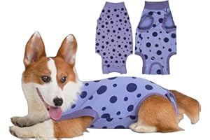 CESEONCE Dog Surgery Recovery Suit After Spay - Dogs Cone Alternative Onesie with Pee Hole, Breathable Anti Licking Neuter Post Surgical Dog Recovery Suit for Male Female Pet Abdominal Wounds