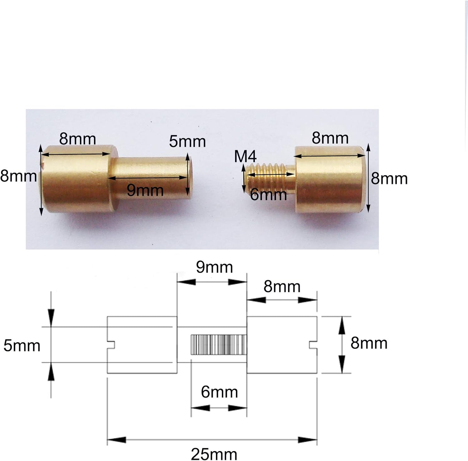 Brass Corby Bolts Fasteners, EDC Knives Maker Pivot Pin Rivets,DIY Knife Handle Studs Screws,Pack of 10 (8mm) - Image 4