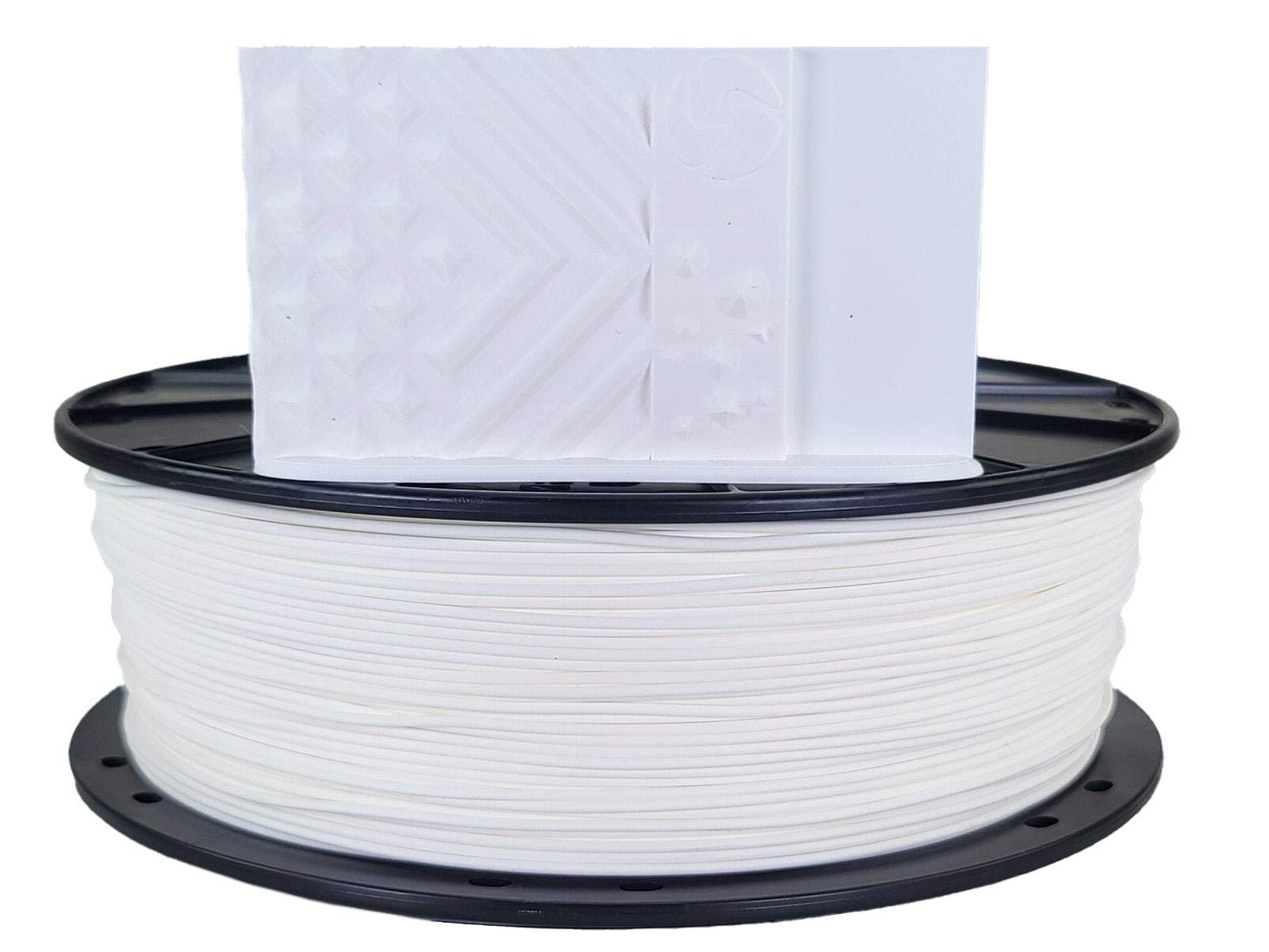 3D Fuel Standard PLA+ 3D Printing Filament, Made in USA with Dimensional Accuracy +/- 0.02 mm, 1 kg 1.75 mm Spool (2.2 lbs) in Snow White