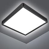 Defurhome LED Ceiling Light 18W 1500LM 5000K IP54 Flush Mount Black