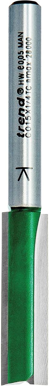 Trend Trend CraftPro Straight Two Flute Router Cutter Bit 1/4 Shank 9.5mm view 2