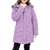 Yimoon Girl's Winter Coat Water-Resistant Warm Long Quilted Puffer Jacket Fleece Lined Hooded Parka Snow Coats