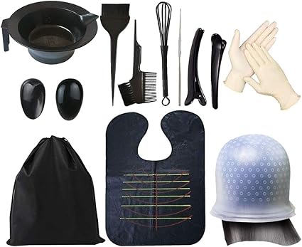 Snailgarden 14 Pcs Hair Dye Kit Hair Coloring Kit Hair Dye Bowl Hair Color Brush Ear Cover Hair Coloring Cape Gloves Hair Dye Cap Color Whisk Storage Bag Amazon Co Uk Beauty