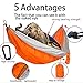 Double Camping Hammock Portable Lightweight 2 Person Parachute Premium Hammock with Tree Straps Up 660 lb, Multifunctional Hammocks for Outdoors Backpacking, Hiking, Travel, Beach, Yard