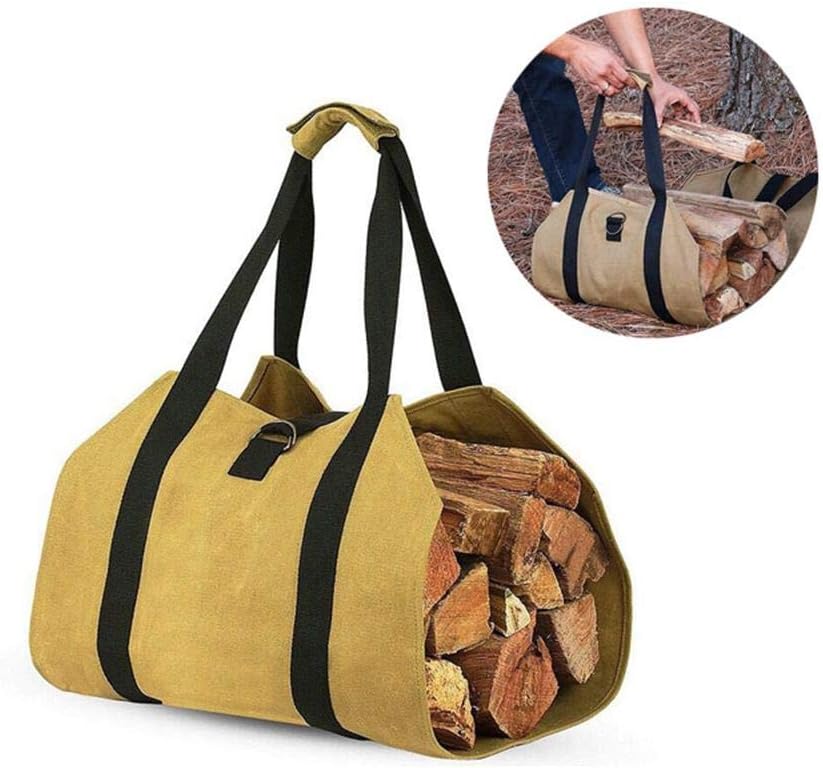 KOBWA Tragetasche für Holzscheite, gewachst, langlebig, für den