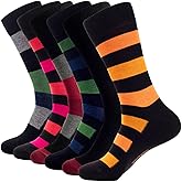 1SOCK2SOCK - Men's 6 Pack Bamboo Blend Thin Crew Socks - Super Soft, Breathable, and Colorful Dress Socks