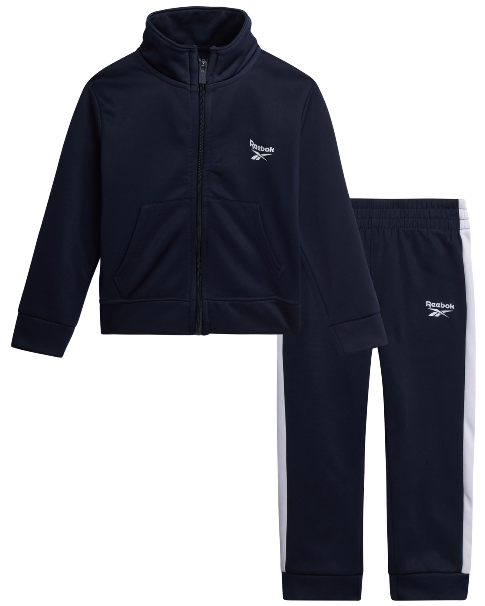 Photo 1 of Reebok Baby Boys Pants Set - 2 Piece Toddler Play Wear Set with Jacket and Joggers for Boys or 2 Pack Tricot Jogger Pants, Size 4, Vector Navy SIZE 4