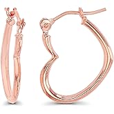 14K Gold Solid Hypoallergenic Heart Hoop Earrings - Tricolor Gold, Two Tone, Heart Shaped, Triple Heart, Shrimp Hoops