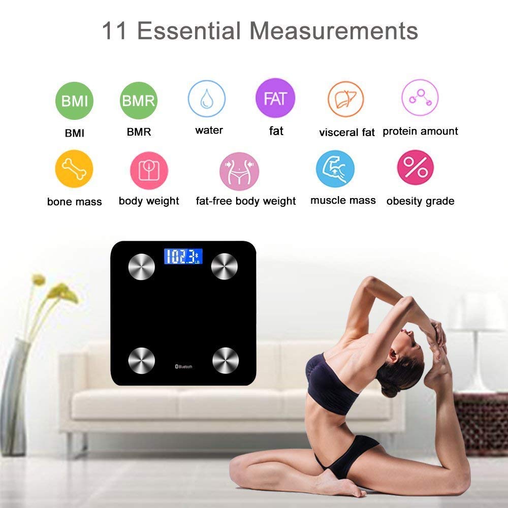 Scales Digital Weight,Bluetooth Scales Digital Weight and Body Fat Composition Analyzer Health Monitor with iOS and Android App,Smart Scales Digital Weight and Body Fat for People