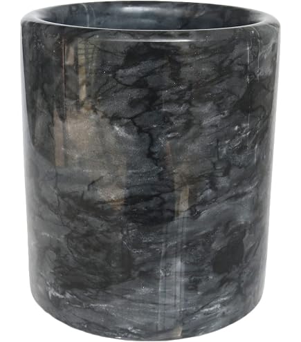 Repose-cuillère En Marbre Noir Avec Pieds Silicone - Résistant à La Chaleur, Antidérapant - Design Ferme Moderne