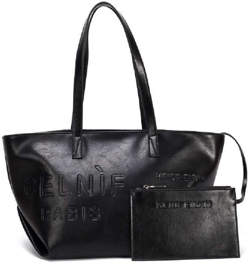 Barabum Women Top Handle Satchel Handbags Shoulder Bag Tote Purse(Black)