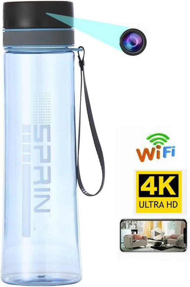 Hidden Spy Camera, HD 4K Water Bottle Portable WiFi Camera