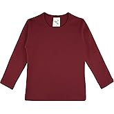 Lilax Girls' Basic Long Sleeve Round Neck Cotton T-Shirt 5 Burgundy