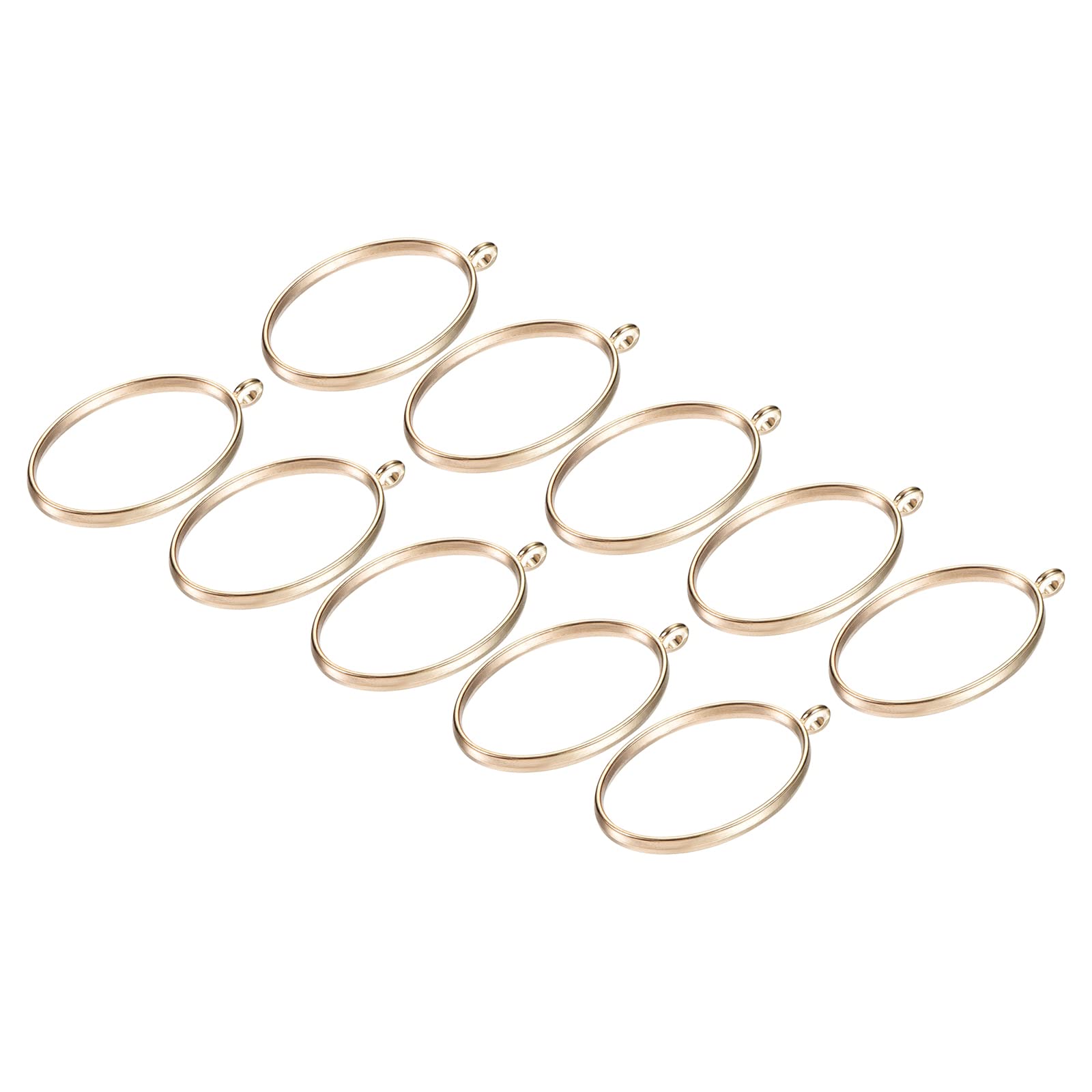 M METERXITY 20 Pack Open Bezels for Resin - Hollow Frames Alloy Oval, Apply to DIY Crafts Pendants Pressed Flowers (Gold Tone)