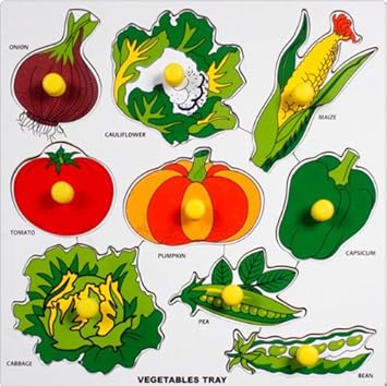 Little Genius Vegetables with Big Knob, Multi Color (Large)