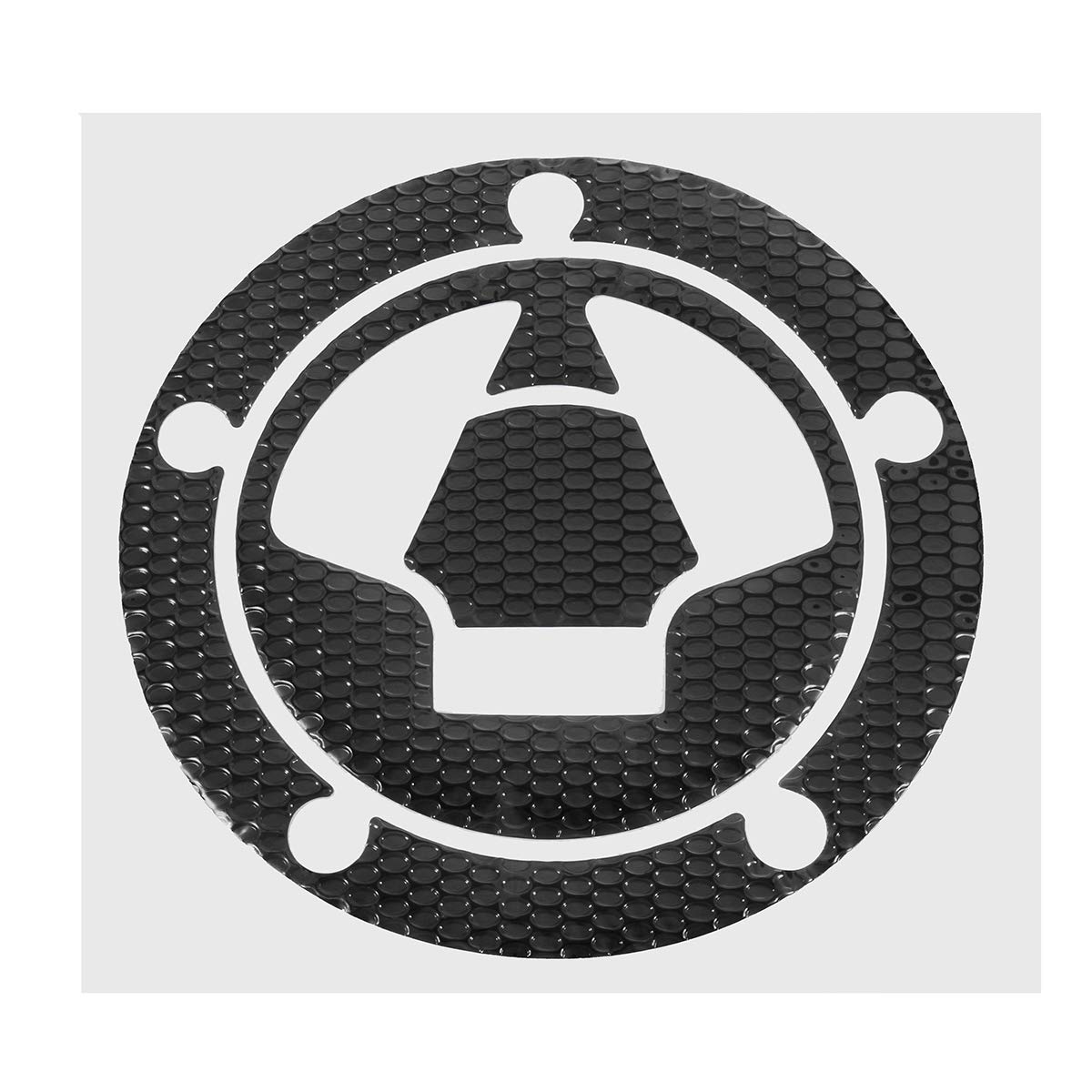GOZAR Motorcycle 3D Fuel Tank Cap Cover Pad Sticker Compatible with Kawasaki Ninja Z1000 X-6R/10R/12R/14R Z750 Z800 - Black