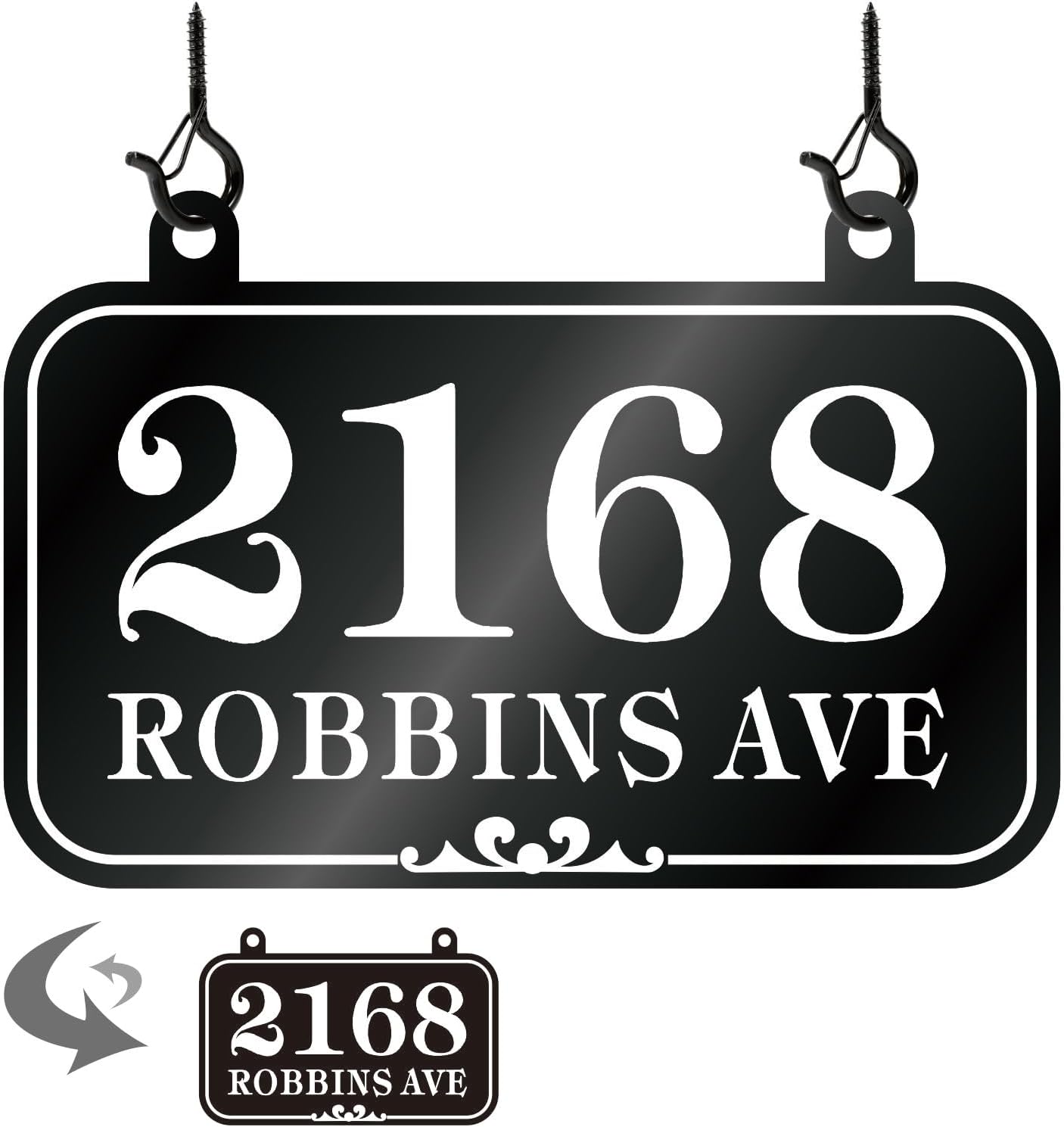 Plaques & Wall Art - Hanging Address Plaque Sign - Personalized House Number Sign Plaque,Address Sign,House Address Numbers for Outside House,Mailbox Post,Lamp Post,Pillar,Drive Way - Reflective 911 Visibility Double Sided with Hooks 10.1