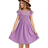 blibean Teen Girls Flower Dresses Semi Formal Sleeveless Wedding Dress Size 6-15 Years