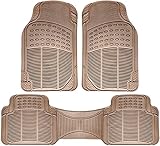 All-Weather Rubber Floor Mats - for Autos - Built to Last Beige 3 Piece Set