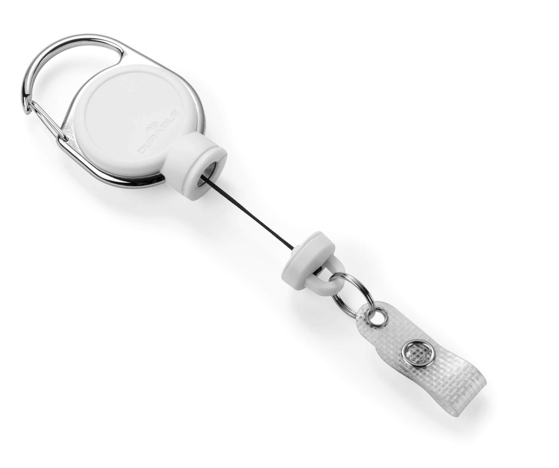 Durable Badge Reel Extra STRONG in White | Pack of 1 | Hold Upto 300 g of Weight | Ideal for Heavy Keys or Cards