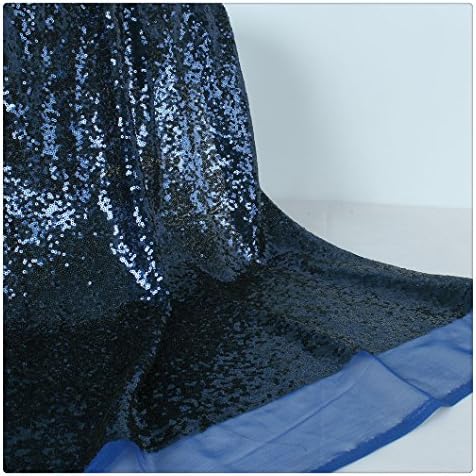 3mm Navy Blue Sparkle Sequins Fabric for Sewing Costumes Knit Dot Strechy Sold by The Yard Tablecloth Linen Sequin Tablecloth Table Runner