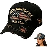 LDLXLHTE 250 Anniversary USA Hat,Patriotic Baseball Cap 1776-2026 - Adjustable USA Retro Denim Baseball Cap