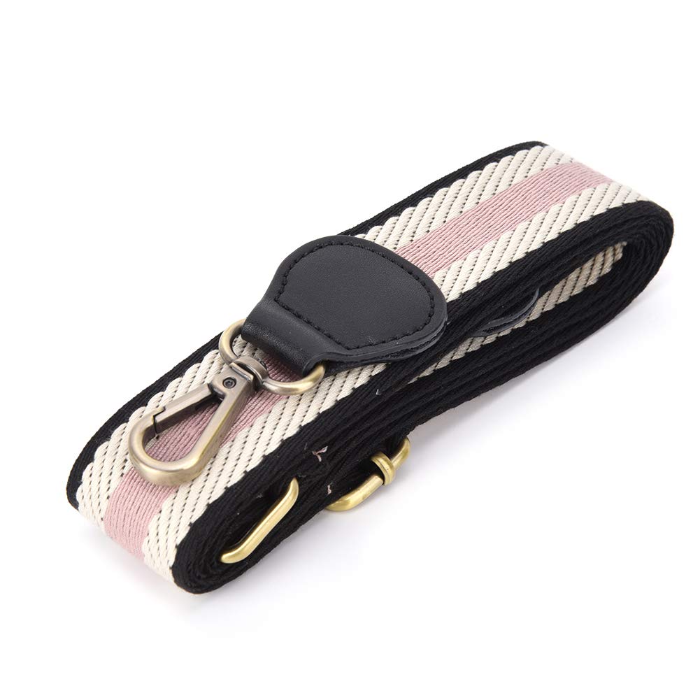 Bag Strap, Adjustable 1.5in Woven Ribbon Shoulder Strap with Leather Ends for Crossbody Handbags Purse Replacement DIY Accessory for Women Men, Versatile Length