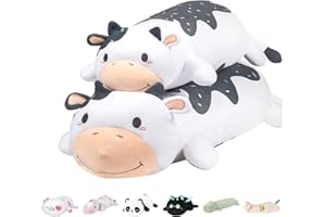 Mewaii Cow Plush Body Pillow - 35" Kawaii Cow Stuffed Animals Squishy Pillow, Cute Plushies Cuddle Pillow for Kids, Long Plush Cow Pillow Toys, Birthday Gifts for Women, Girls and Males