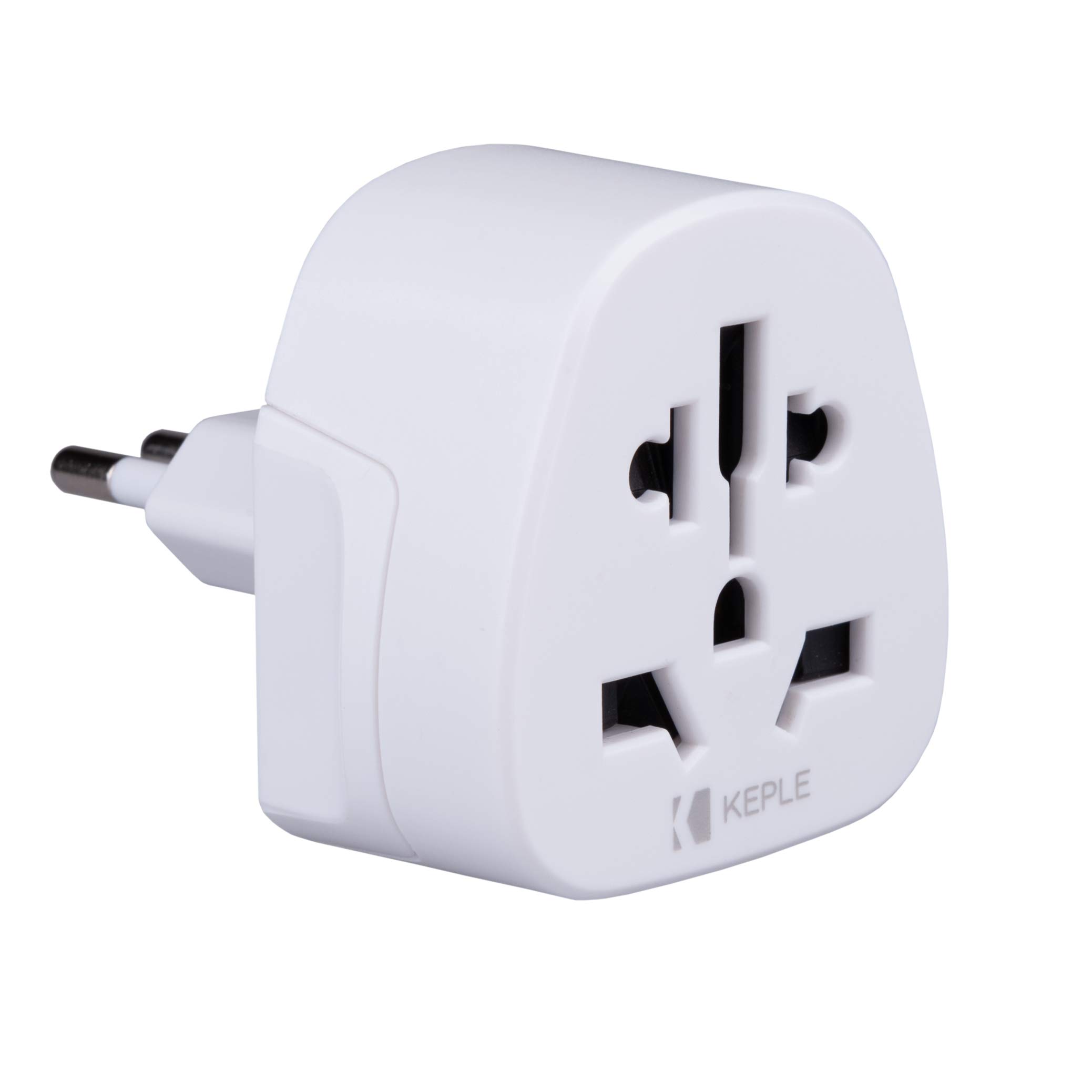 Italy Travel Adapter Type L Plug โ Keple Italian Adaptor for UK, US, EU, AU and Worldwide Devices | 3-Pin Italy Socket Power Adapter for Travel, Holiday and Business Use