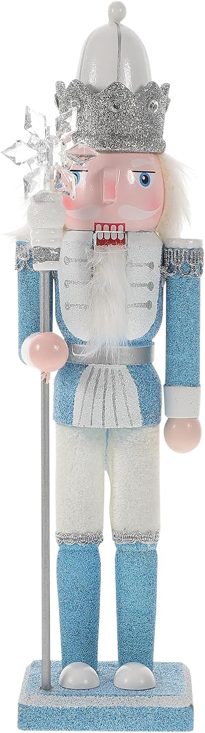Nutcrackers - PASOLABE Blue Nutcracker Figure 12 Inch Christmas Nutcracker Ornaments Traditional Wooden Nutcracker for Festival Party Decorations (King)
