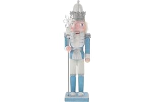 PASOLABE Blue Nutcracker Figure 12 Inch Christmas Nutcracker Ornaments Traditional Wooden Nutcracker for Festival Party Decorations (King)