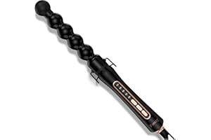 Farery Bubble Curling Wand for Long Hair - 32mm Springless Barrel for Defined Spiral Curls & Waves, Ceramic Coated for Smooth Shine, Includes Heat Resistant Glove, 5 Temp Settings, Dual Voltage