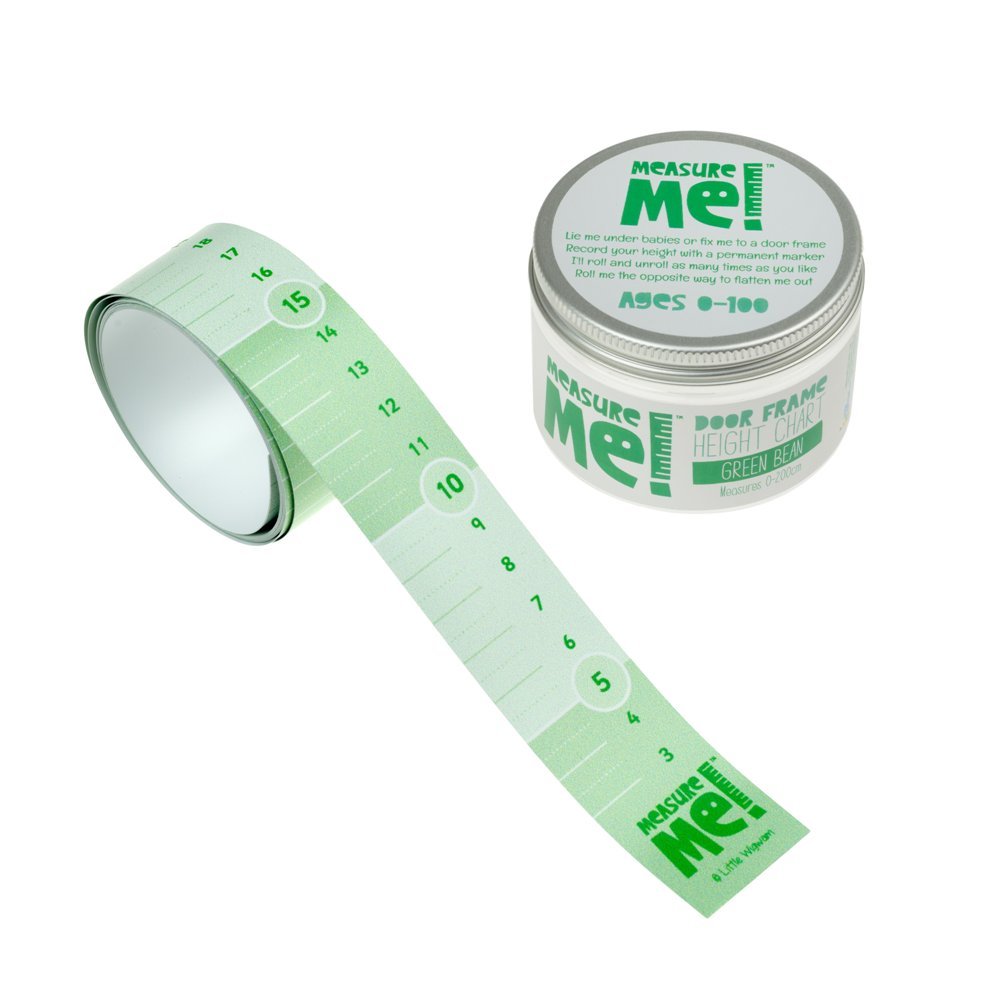 Measure Me! Roll-up Door Frame Height Chart for Kids - Green Bean