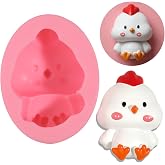 ICNYEKl Cute Chicken Cake Decorating Fondant Mold for DIY Cupcake Toppers | Cartoon Animal Chocolate Silicone Mold for Kitchen Baking, Cookies, Dessert, Mousse, Dough, Candy, Non-Stick, Clay, Plaster