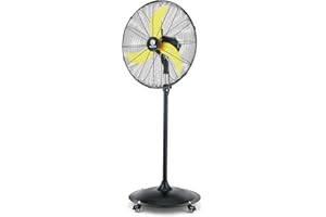 FUGOO 24'' Outdoor Oscillating Pedestal Fan With All Sealed Brushless DC Motor, 4-Speed Waterproof Outdoor Fan, Heavy Duty Industrial Floor Fans for House,Patios, Commercial, Garage, Warehouse