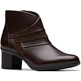 Clarks Women's Shaya Sky Dress Boot, Dark Brown Leather, Size 6