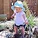 Toddler Sun Hat with Chin Strap, Drawstring Adjust Head Size, Breathable 50+ UPF (M: 9m - 3Y, Mint Flower)