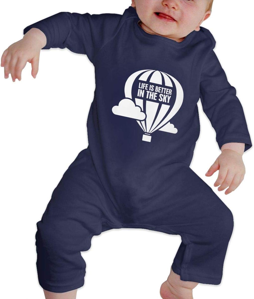 Baby Boys Round Collar Hot Air Balloon Long Sleeve Playsuit 100% Cotton, Suit 6-24 Months