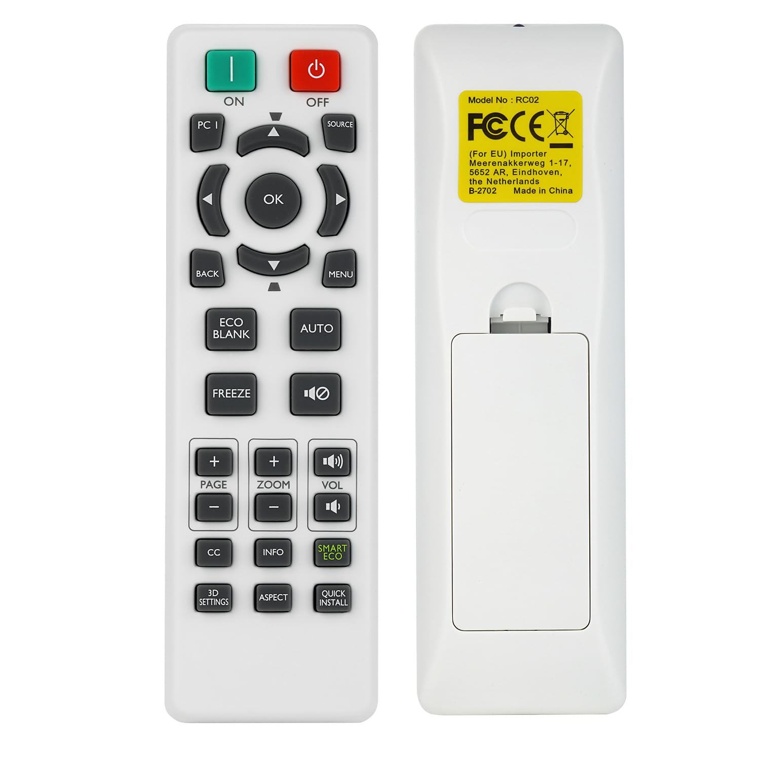 Aimdio RCX013 Projector Remote Control for BenQ TH535 TW533 TW535 MH530FHD MH535FHD MH534 MH535A MH535 TH534 MH606w MS524AE MS521H MS531 MS535 MS536 MW526AE MW533 MW535 MW536 MW605w MX532 MX535P MX536