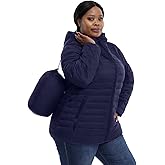 HHE Plus Size Women's Packable Puffer Jacket 1X-6X Water-Resistant Lightweight Winter Coat(Exclusively for Plus Size)