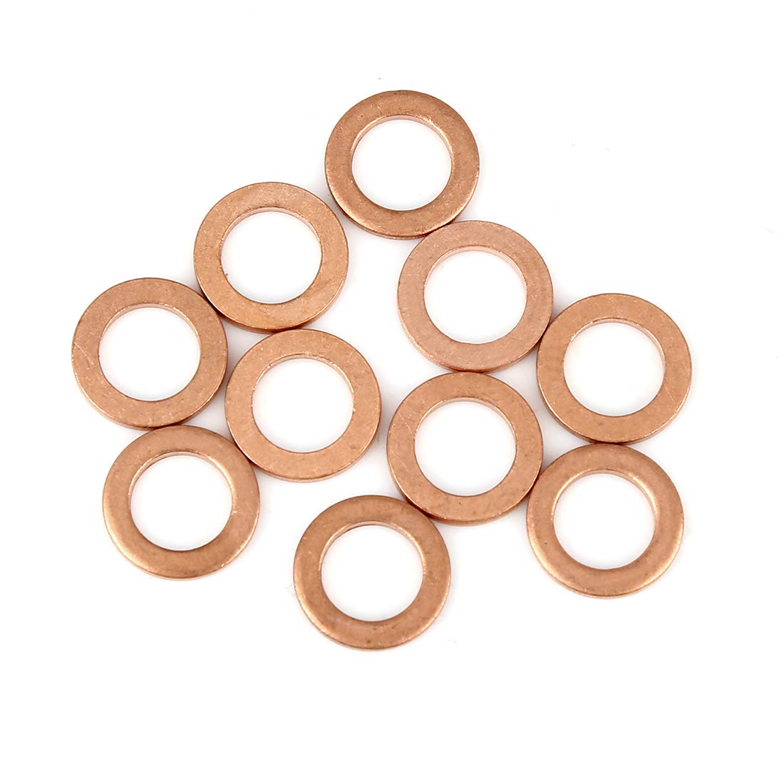 X AUTOHAUX Copper Washer Flat Sealing Gasket Ring for Car 8 x 13 x 1.5mm 10pcs