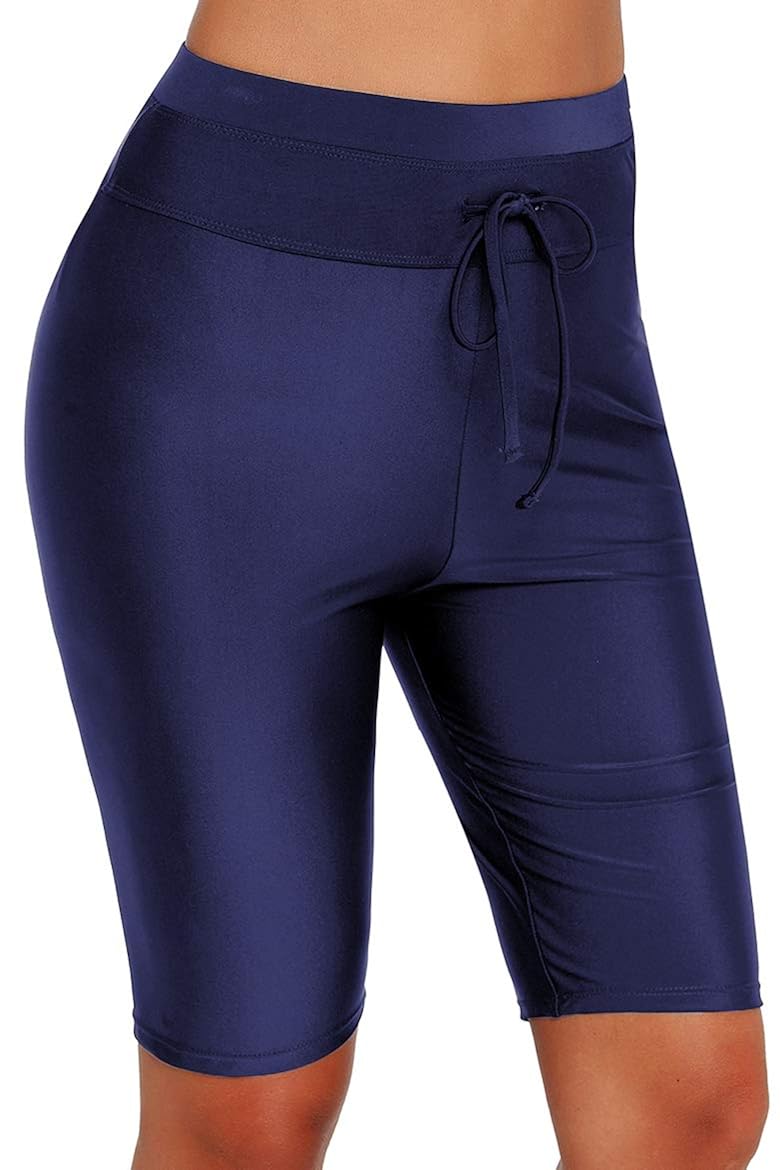 womens long leg swim shorts