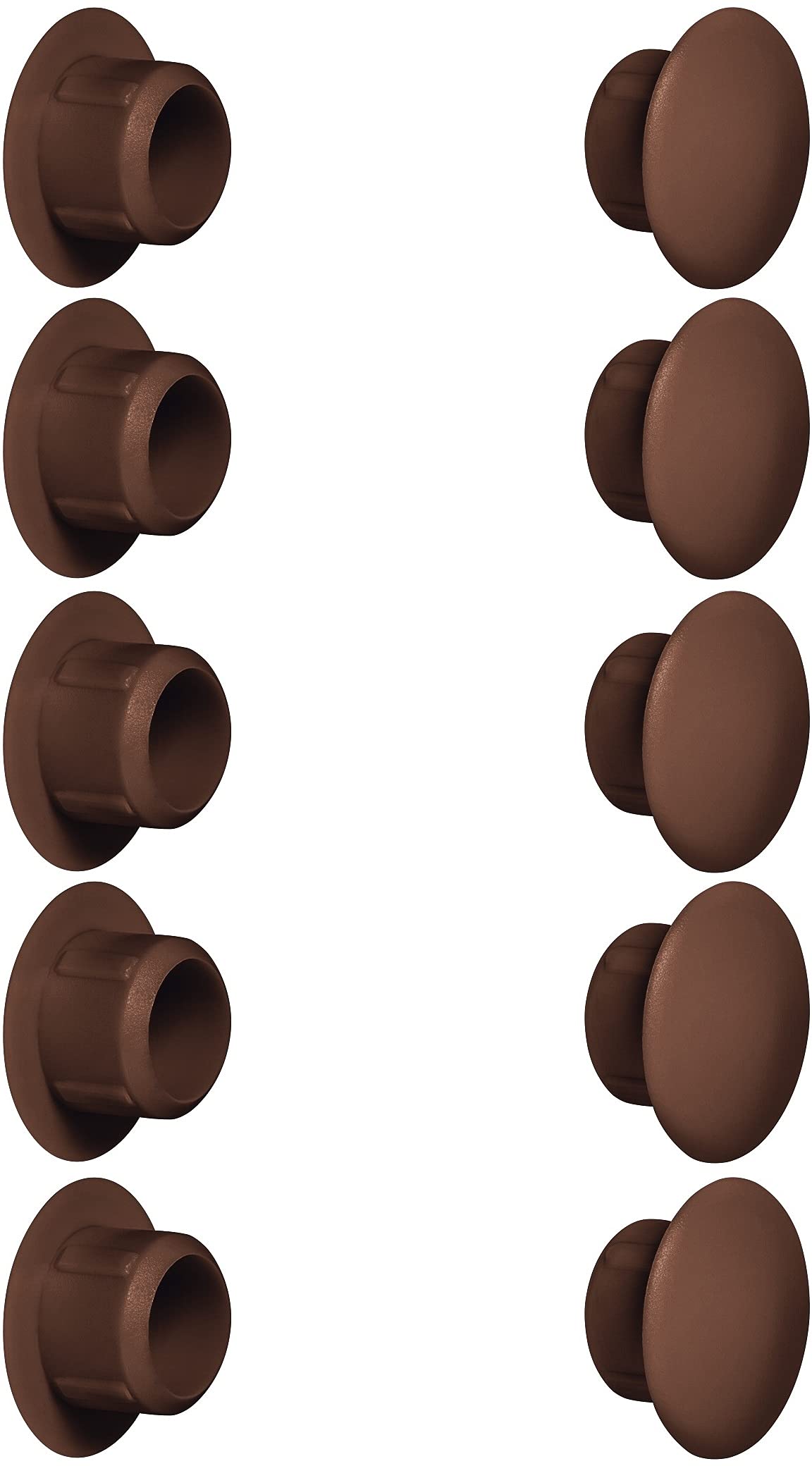cyclingcolors 10 x cover caps, plastic blind bore plugs, blanking plugs, cover furniture (diameter 5 mm, dark brown RAL 8014)