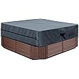 UCEDER Waterproof Hot Tub Cover -Outdoor Spa Cover Cap(Actual Size 88''x88 x20'' Fit 86''x86 x 20'') 600D Heavy Duty Polyester Hot Tub Cover Protector(Dark Gray)