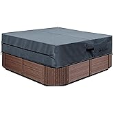 UCEDER Waterproof Hot Tub Cover -Outdoor Spa Cover Cap(Fit 91''x91 x 20'') | 600D Heavy Duty Polyester Hot Tub Cover Protector(Dark Gray)