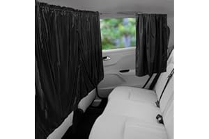 WONDMALL Car Privacy Curtains(Set of 3),UV Protection Car Privacy Shades,Light Blocking Windows Divider Curtain Baby Shade,Universal 1 Rear Seat & 2 Side Window Covers for Camping,Traveling,Nap and Sleeping